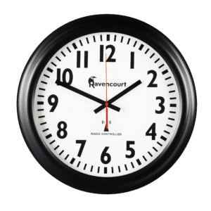 Ravencourt Large Radio Controlled Wall clock 46cm/18" - Black